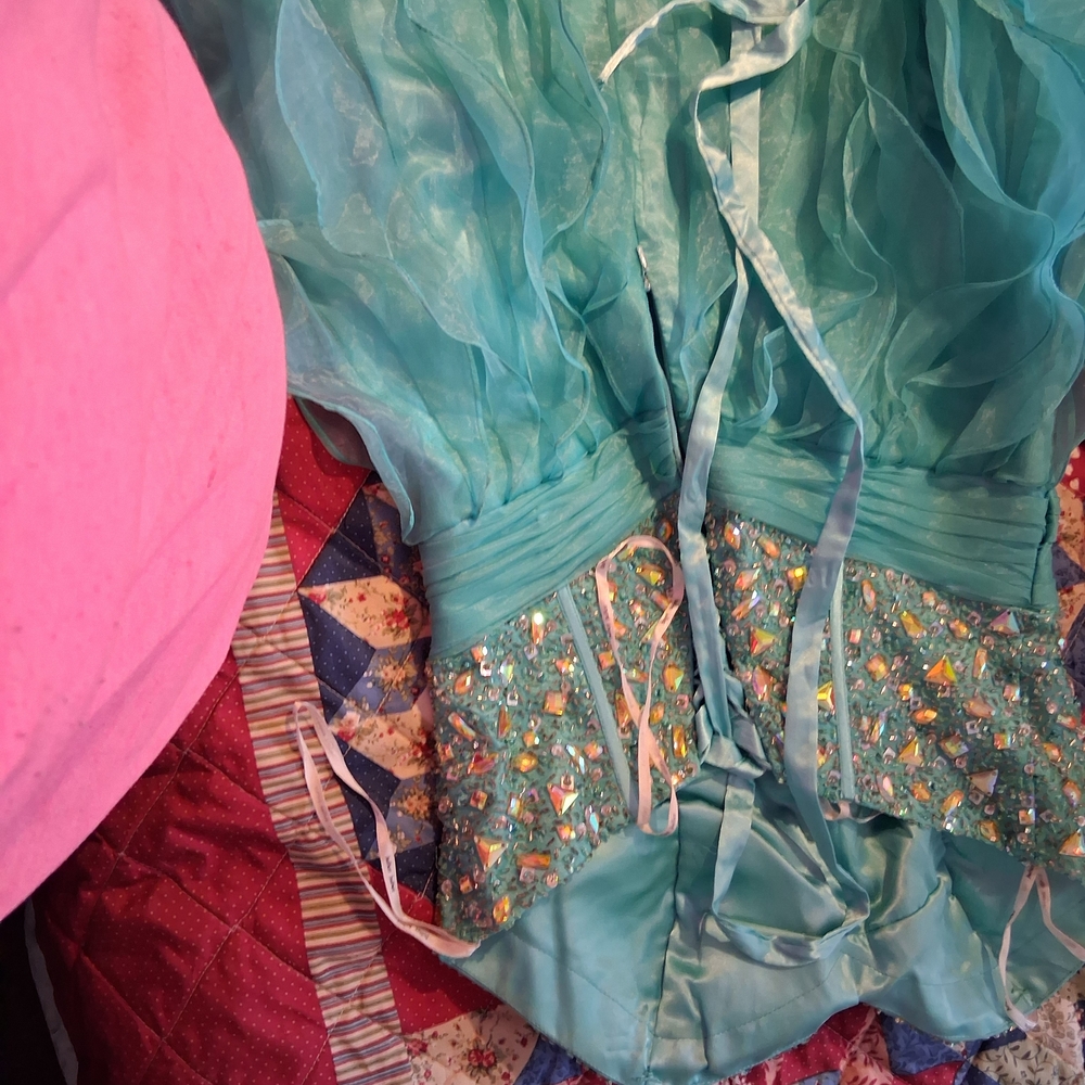 Elegant Aqua Kids Formal Dress